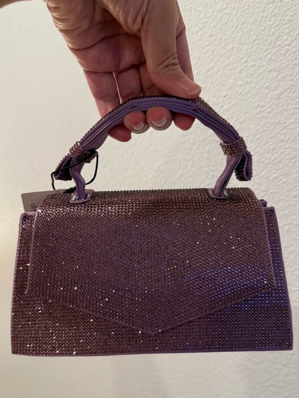 Sparkling Lilac Top-Handle Evening Bag